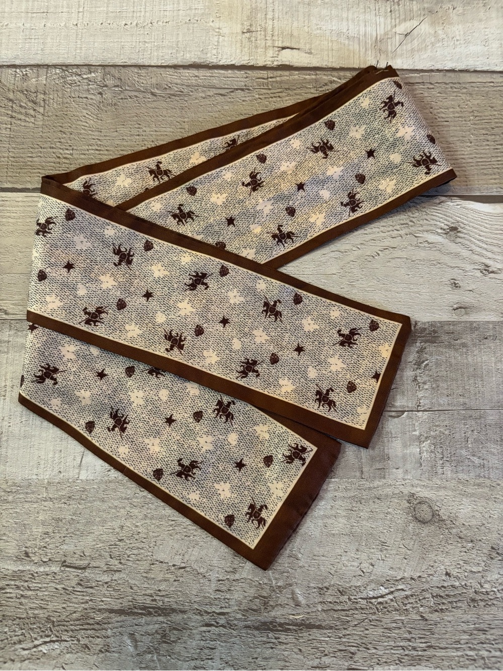 Brown and Cream Patterned Scarf Wrap - Womens Accessory